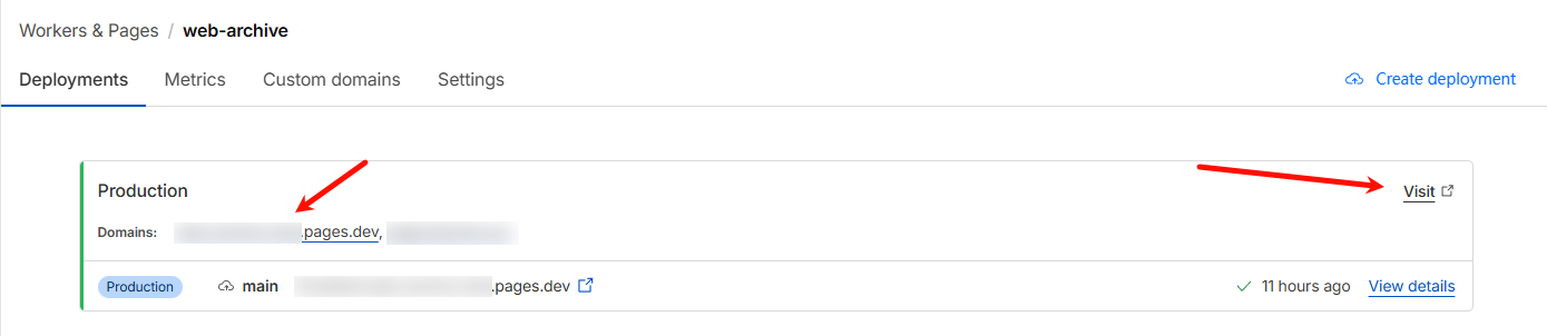 Service URL in the Cloudflare Workers dashboard